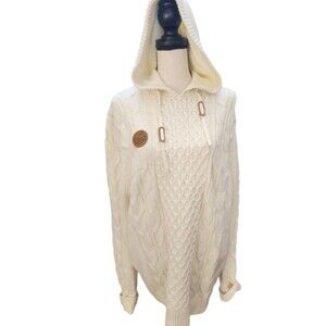 ON THE HOOK Fisherman's Sweater Size 2X Cream NWT